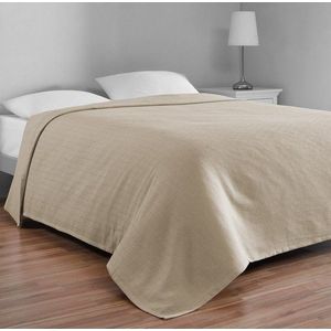 Béžový bavlněný přehoz na dvoulůžko 200x230 cm Serenity – Mijolnir obraz