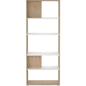 Knihovna v dekoru dubu v bílo-přírodní barvě 80x205 cm Sign – Tvilum obraz