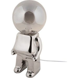 LED stmívatelná stolní lampa ve stříbrné barvě se skleněným stínidlem (výška 27 cm) Ross – Leitmotiv obraz
