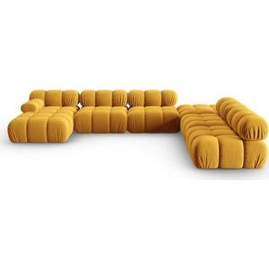 Žlutá sametová pohovka 379 cm Bellis – Micadoni Home obraz