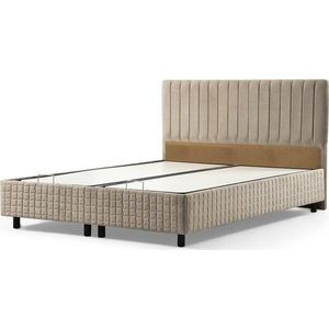 Béžová čalouněná jednolůžková postel s úložným prostorem a roštem 120x200 cm Safir – Kalune Design obraz
