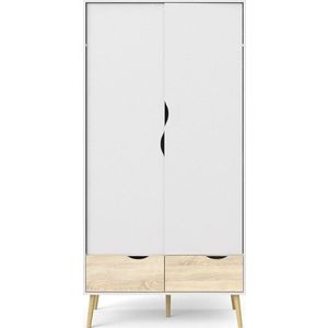 Bílá šatní skříň 99x200 cm Oslo - Tvilum obraz