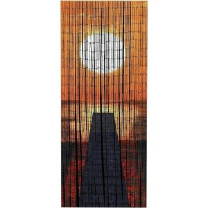 Oranžový bambusový závěs do dveří 200x90 cm Sunset - Maximex obraz