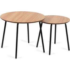 Kulaté konferenční stolky v přírodní barvě v sadě 2 ks ø 55 cm Luke – Bonami Essentials obraz