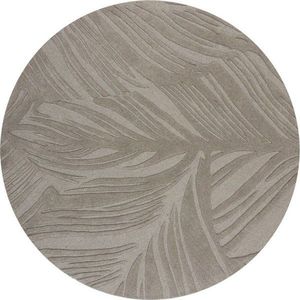 Šedý vlněný kulatý koberec ø 160 cm Leaf - Flair Rugs obraz