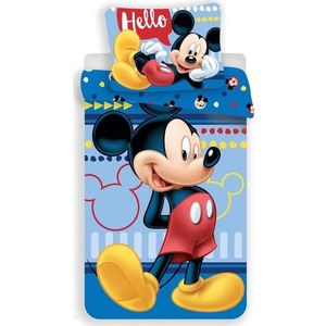 Bavlněné dětské povlečení na jednolůžko 140x200 cm Mickey "Hello" – Jerry Fabrics obraz