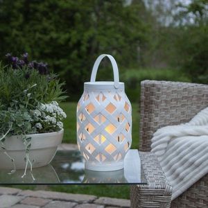 Bílá lucerna Star Trading Flame Lantern, výška 23 cm obraz