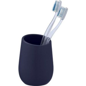 Tmavě modrý keramický kelímek na kartáčky Wenko Badi obraz