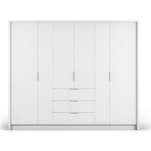 Bílá šatní skříň 255x217 cm Wells - Cosmopolitan Design obraz