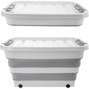Bílo-šedý plastový úložný box s víkem 54x39x28 cm Kemp – Orion obraz