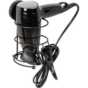 Černý nástěnný držák na fén Wenko Vacuum-Loc® Milazzo obraz