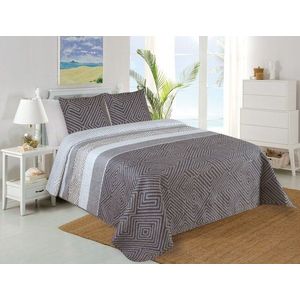Šedý prošívaný set přehozu a povlaku na polštář 220x240 cm Plaza – My House obraz