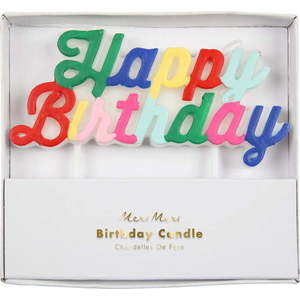 Dortová svíčka Multicolor Happy Birthday – Meri Meri obraz