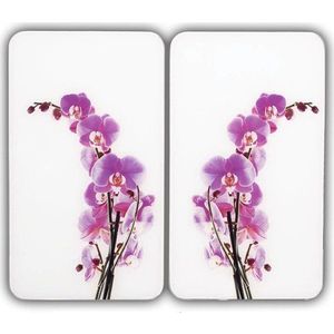 Sada 2 skleněných krytů na sporák Wenko Orchid, 52 x 30 cm obraz