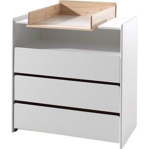 Bílá nízká dětská komoda z borovicového dřeva s přebalovacím pultem 90x106 cm KIDDY – Vipack obraz