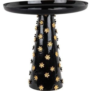 Kovový kulatý odkládací stolek ø 50 cm Golden Flowers – Leitmotiv obraz