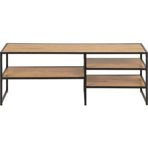 TV stolek v dekoru dubu v černo-přírodní barvě 120x46 cm Seaford – Actona obraz