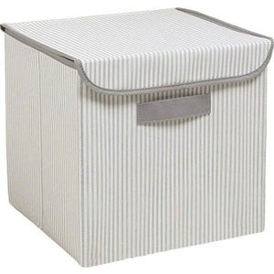 Šedý látkový úložný box s víkem 30x30x30 cm – Mioli Decor obraz