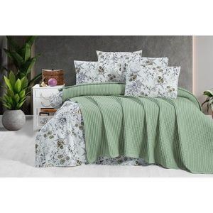Zelený bavlněný přehoz 220x240 cm Waffle – Mila Home obraz