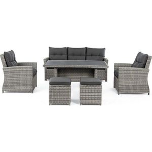 Šedý zahradní lounge set z umělého ratanu pro 6 Ariel – Bizzotto obraz