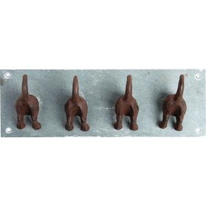 Modrý kovový nástěnný věšák Dogs – Esschert Design obraz