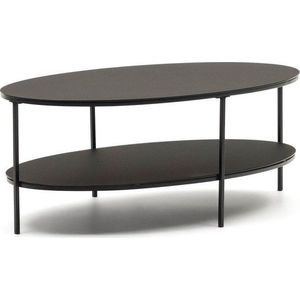 Černý konferenční stolek se skleněnou deskou 65x110 cm Fideia – Kave Home obraz