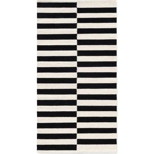 Černo-bílý oboustranný ručně tkaný vlněný koberec 80x150 cm Donna – Hanse Home obraz
