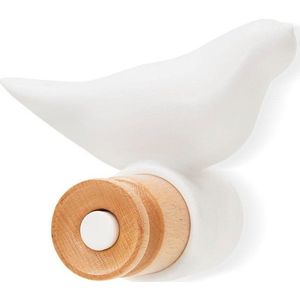 Bílý nástěnný háček Bonami Essentials Bird obraz