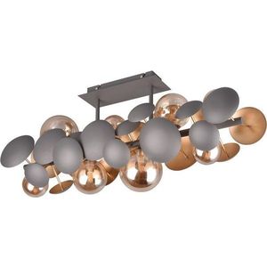 Stropní svítidlo se skleněným stínidlem v šedo-zlaté barvě 76x22 cm Bubble – Trio Select obraz