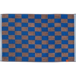Modro-hnědá koupelnová předložka z bio bavlny 50x80 cm Retro – Mette Ditmer Denmark obraz