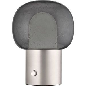 Hliníková LED stolní lampa ve stříbrné barvě se skleněným stínidlem (výška 32 cm) Iris – Blomus obraz