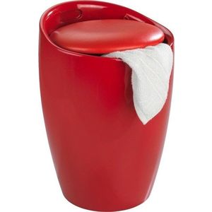 Červený koš na prádlo a taburetka v jednom Wenko Candy, 20 l obraz