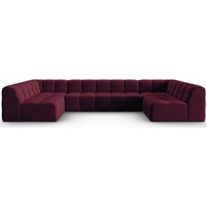 Vínová sametová rohová pohovka (do "U") Kendal – Micadoni Home obraz
