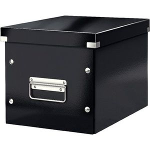 Černý kartonový úložný box s víkem 26x26x24 cm Click&Store – Leitz obraz