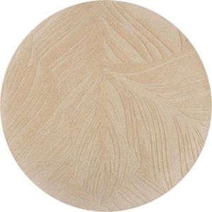 Béžový vlněný kulatý koberec ø 160 cm Leaf - Flair Rugs obraz