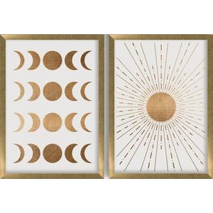 Obrazy v sadě 2 ks 38x53 cm Moon & Sun – Wallity obraz