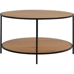Kulatý konferenční stolek s deskou v dubovém dekoru v přírodní barvě ø 80 cm Vita – House Nordic obraz