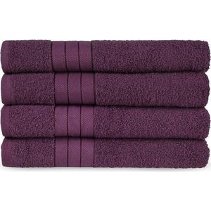 Vínové froté bavlněné ručníky v sadě 4 ks 50x100 cm – Good Morning obraz