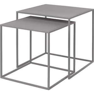 Světle šedé kovové konferenční stolky v sadě 2 ks 40x40 cm Fera – Blomus obraz
