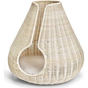 Ratanový pelíšek pro kočku v přírodní barvě ø 56 cm Perla Natural – MiaCara obraz
