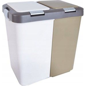 Bílo-béžový plastový odpadkový koš na tříděný odpad 2x20 l Duo Dust – Orion obraz