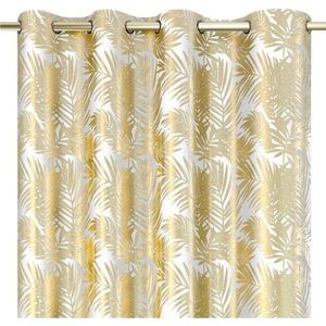 Sametový dimout závěs v bílo-zlaté barvě 140x245 cm Golden Leaves – Restilo obraz