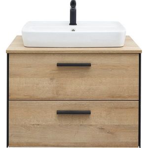Závěsná skříňka bez umyvadla v dekoru dubu v přírodní barvě 51x72 cm Quickset 395 – Pelipal obraz