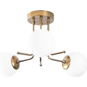 Stropní svítidlo v bílo-zlaté barvě se skleněným stínidlem ø 15 cm Daisy – Opviq lights obraz