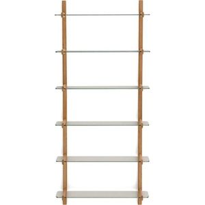 Skleněný modulární policový systém v přírodní barvě 90x202x30, 5 cm Sitra – Kave Home obraz