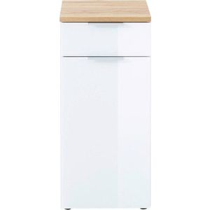 Bílá přírodní nízká koupelnová skříňka v dekoru dubu 39x86 cm Pescara – Germania obraz