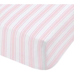 Růžovo-bílé bavlněné prostěradlo Bianca Check and Stripe, 90 x 190 cm obraz