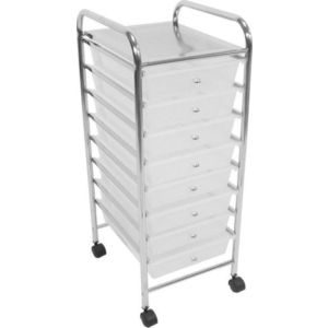 Plastový pojízdný regál v bílo-stříbrné barvě 33x83 cm – Premier Housewares obraz