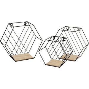Černé/v přírodní barvě police v sadě 3 ks 31 cm – Casa Selección obraz