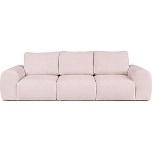 Světle růžová pohovka z textilie bouclé 287 cm Mirel – Rodier obraz